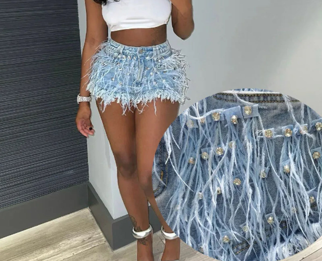 Jean Shorts with a Fluff