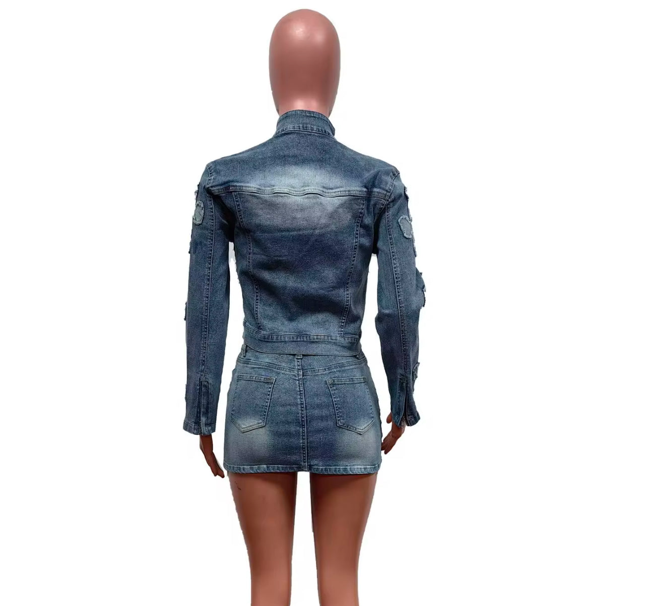 Jean Cross Skirt set