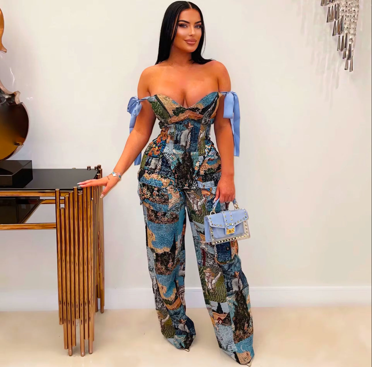 Oil Paint Two Piece Pant Set