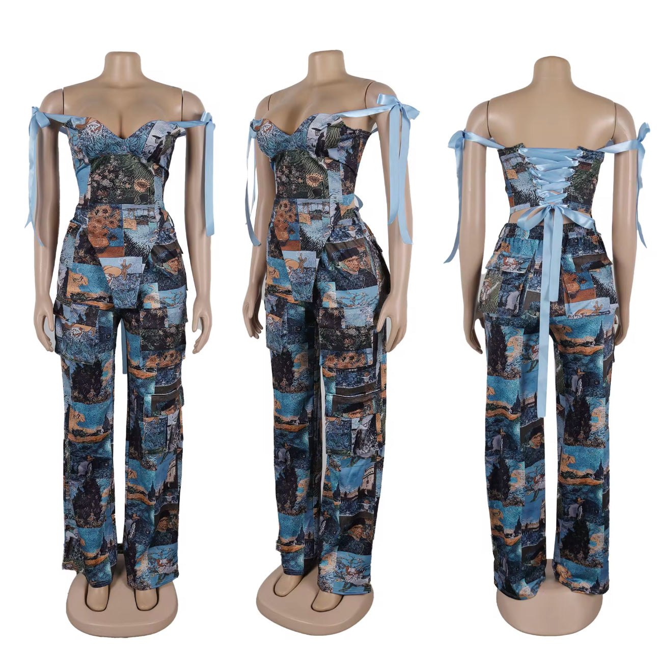 Oil Paint Two Piece Pant Set
