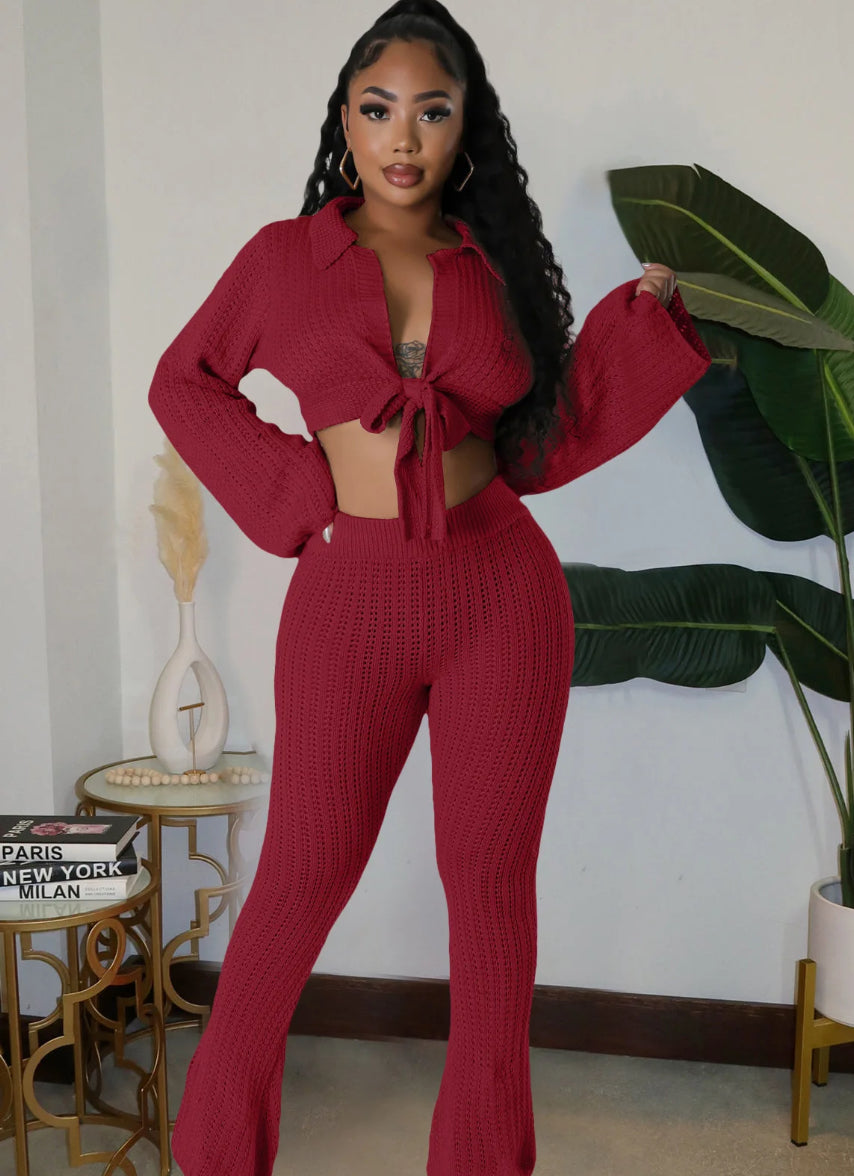 Mesh Sweater Set