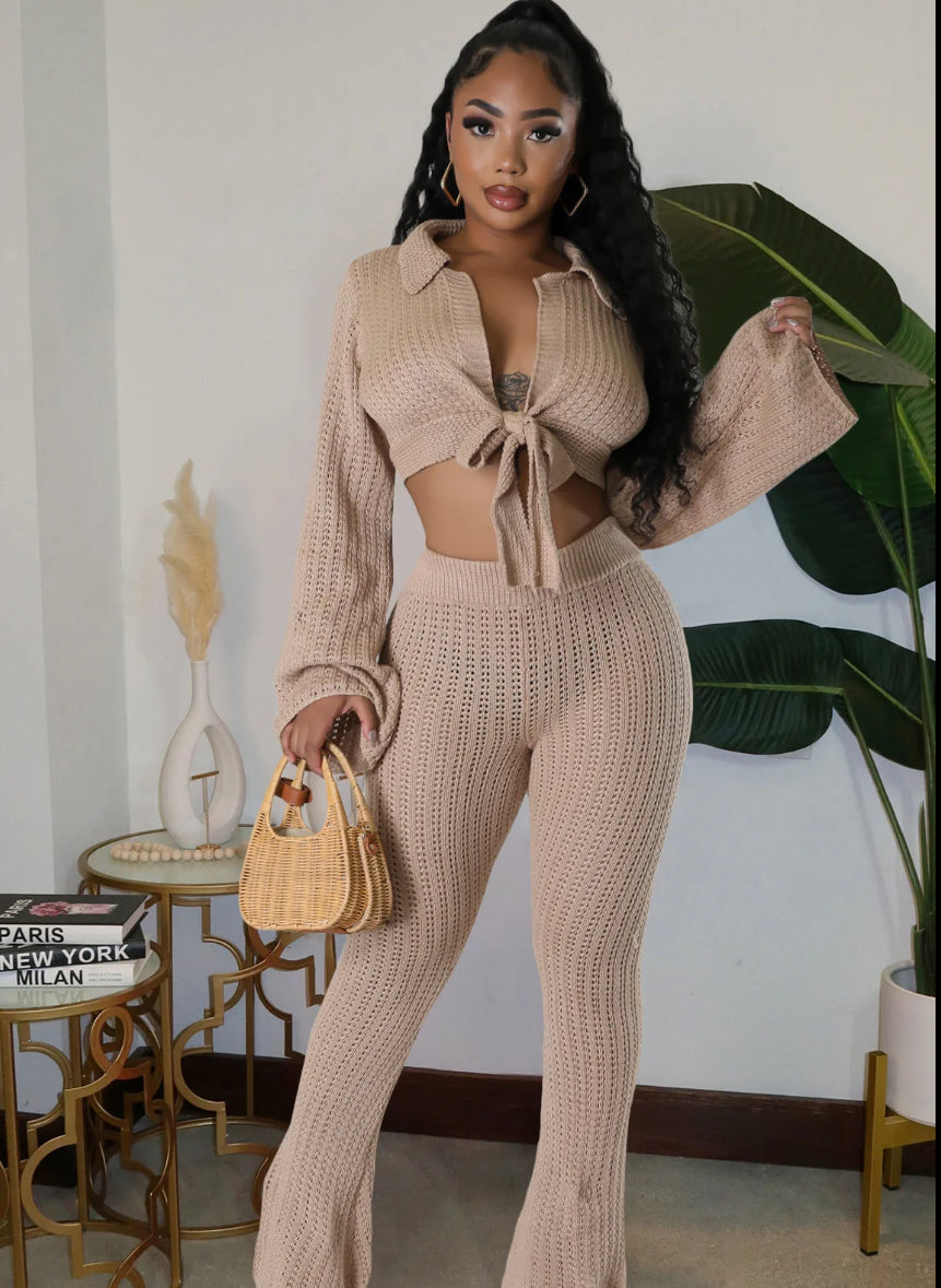 Mesh Sweater Set