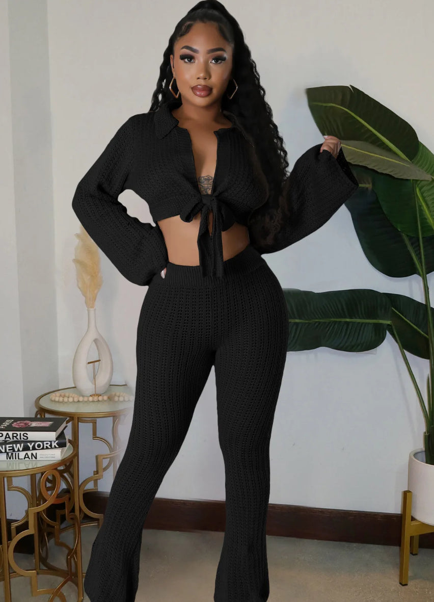 Mesh Sweater Set