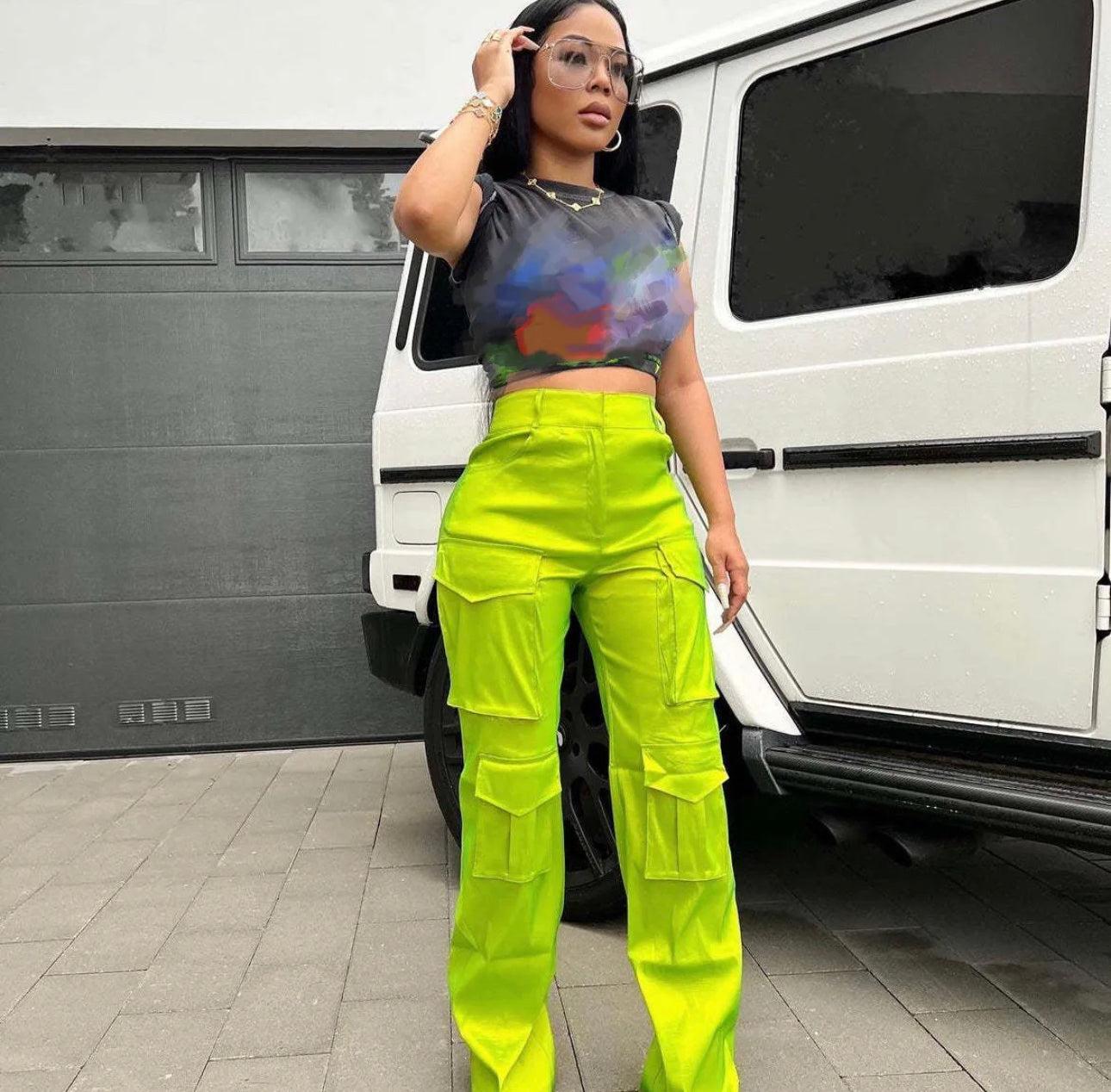 Neon Cargo Pants