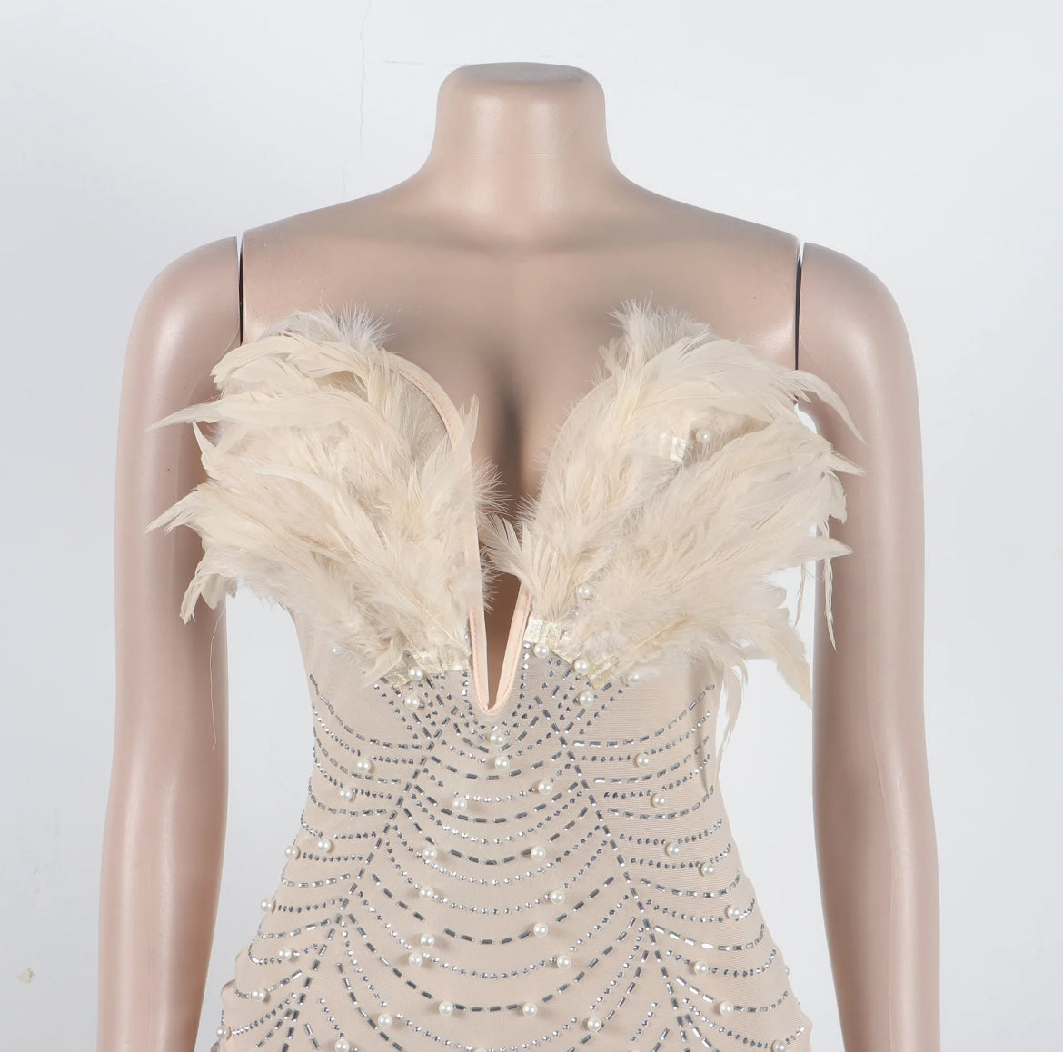 Feather Rhinestone Dress